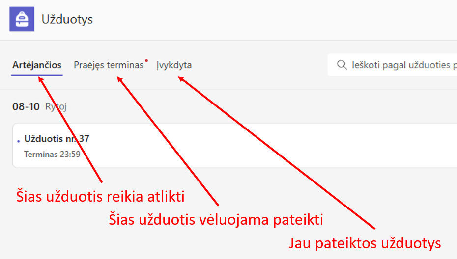 teams uzduotys